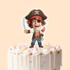 Custom Pirate Captain with Sword and Parrot Face Cutout – Cake Topper Custom Pirate Captain with Sword and Parrot Face Cutout shown on a cake topper mockup