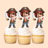 Custom Pirate Captain with Sword and Parrot Face Cutout – Cupcake Topper Custom Pirate Captain with Sword and Parrot Face Cutout shown on a cupcake topper mockup