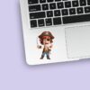 Custom Pirate Captain with Sword and Parrot Face Cutout – Sticker Custom Pirate Captain with Sword and Parrot Face Cutout shown on a sticker mockup