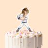 Custom Baseball Batter at the Plate Face Cutout – Cake Topper Custom Baseball Batter at the Plate Face Cutout shown on a cake topper mockup