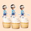 Custom Golfer Addressing the Ball Face Cutout – Cupcake Topper Custom Golfer Addressing the Ball Face Cutout shown on a cupcake topper mockup