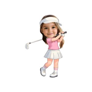Custom Golfer in a Backswing White Visor Face Cutout – Original Custom Golfer in a Backswing White Visor Face Cutout design preview