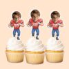 Custom Red Number 88 Football Runner Face Cutout – Cupcake Topper Custom Red Number 88 Football Runner Face Cutout shown on a cupcake topper mockup