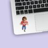 Custom Red Number 88 Football Runner Face Cutout – Sticker Custom Red Number 88 Football Runner Face Cutout shown on a sticker mockup