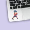 Custom USA Ice Hockey Skater Face Cutout – Sticker Custom USA Ice Hockey Skater Face Cutout shown on a sticker mockup