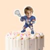 Custom Number 90 Lacrosse Player Face Cutout – Cake Topper Custom Number 90 Lacrosse Player Face Cutout shown on a cake topper mockup