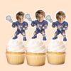 Custom Number 90 Lacrosse Player Face Cutout – Cupcake Topper Custom Number 90 Lacrosse Player Face Cutout shown on a cupcake topper mockup
