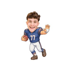 Custom Navy Number 77 Football Runner Face Cutout – Original Custom Navy Number 77 Football Runner Face Cutout design preview