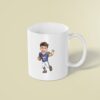 Custom Navy Number 77 Football Runner Face Cutout – Mug Custom Navy Number 77 Football Runner Face Cutout shown on a mug mockup