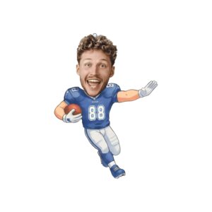 Custom Blue Number 88 Football Runner Face Cutout – Original Custom Blue Number 88 Football Runner Face Cutout design preview