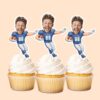 Custom Blue Number 88 Football Runner Face Cutout – Cupcake Topper Custom Blue Number 88 Football Runner Face Cutout shown on a cupcake topper mockup