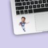 Custom Blue Number 88 Football Runner Face Cutout – Sticker Custom Blue Number 88 Football Runner Face Cutout shown on a sticker mockup
