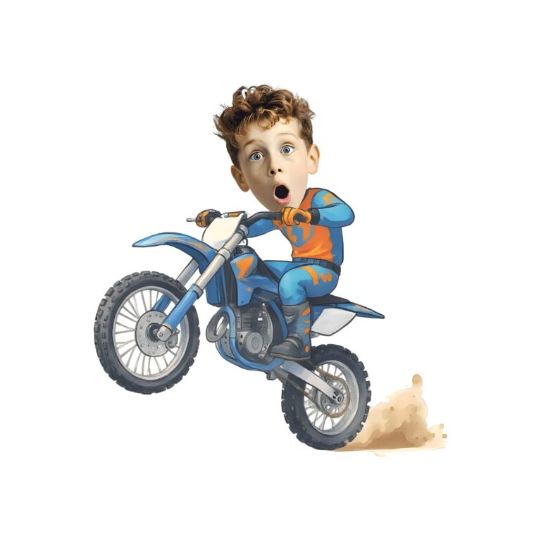 Custom Motocross Rider Performing a Wheelie Face Cutout – Original Custom Motocross Rider Performing a Wheelie Face Cutout design preview