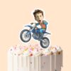 Custom Motocross Rider Performing a Wheelie Face Cutout – Cake Topper Custom Motocross Rider Performing a Wheelie Face Cutout shown on a cake topper mockup