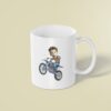 Custom Motocross Rider Performing a Wheelie Face Cutout – Mug Custom Motocross Rider Performing a Wheelie Face Cutout shown on a mug mockup