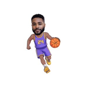 Custom Purple Number 24 Basketball Dribbler Face Cutout – Original Custom Purple Number 24 Basketball Dribbler Face Cutout design preview