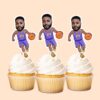 Custom Purple Number 24 Basketball Dribbler Face Cutout – Cupcake Topper Custom Purple Number 24 Basketball Dribbler Face Cutout shown on a cupcake topper mockup
