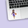 Custom Purple Number 24 Basketball Dribbler Face Cutout – Sticker Custom Purple Number 24 Basketball Dribbler Face Cutout shown on a sticker mockup