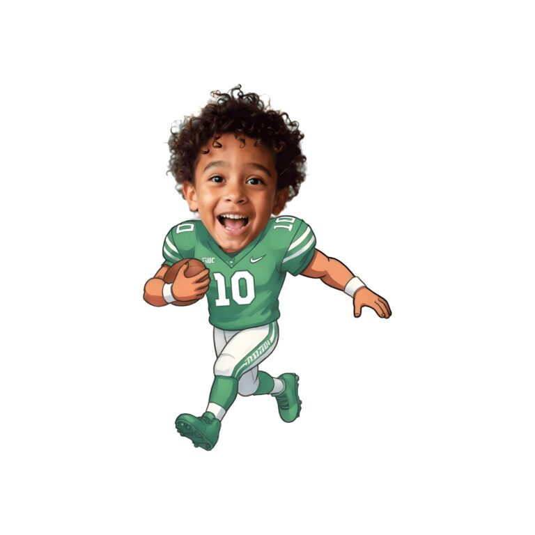 Custom Green Number 10 Football Runner Face Cutout – Original Custom Green Number 10 Football Runner Face Cutout design preview