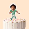 Custom Green Number 10 Football Runner Face Cutout – Cake Topper Custom Green Number 10 Football Runner Face Cutout shown on a cake topper mockup