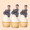 Custom Sport Motorcycle Stunt Rider Face Cutout – Cupcake Topper Custom Sport Motorcycle Stunt Rider Face Cutout shown on a cupcake topper mockup