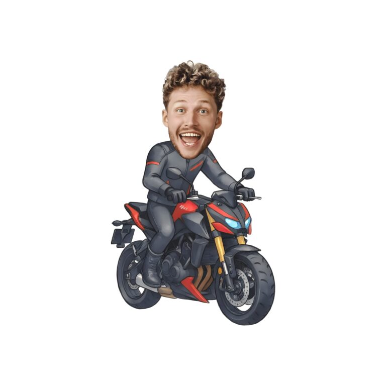 Custom Sport Motorcycle Rider Face Cutout – Original Custom Sport Motorcycle Rider Face Cutout design preview