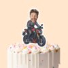 Custom Sport Motorcycle Rider Face Cutout – Cake Topper Custom Sport Motorcycle Rider Face Cutout shown on a cake topper mockup