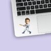 Custom Baseball Batter Making Contact Face Cutout – Sticker Custom Baseball Batter Making Contact Face Cutout shown on a sticker mockup