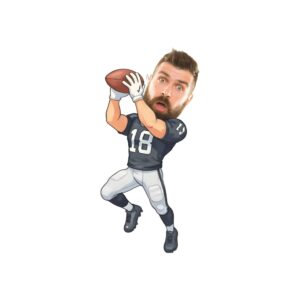 Custom Navy Number 18 Football Receiver Face Cutout – Original Custom Navy Number 18 Football Receiver Face Cutout design preview