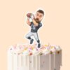 Custom Navy Number 18 Football Receiver Face Cutout – Cake Topper Custom Navy Number 18 Football Receiver Face Cutout shown on a cake topper mockup
