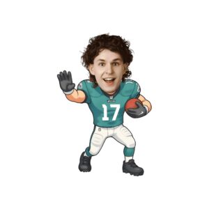 Custom Teal Number 17 Football Runner Face Cutout – Original Custom Teal Number 17 Football Runner Face Cutout design preview