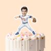Custom Number 45 Baseball Fielder Face Cutout – Cake Topper Custom Number 45 Baseball Fielder Face Cutout shown on a cake topper mockup
