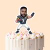 Custom Black Number 7 Football Player Face Cutout – Cake Topper Custom Black Number 7 Football Player Face Cutout shown on a cake topper mockup