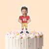 Custom Red Number 85 Football Player Face Cutout – Cake Topper Custom Red Number 85 Football Player Face Cutout shown on a cake topper mockup