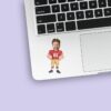 Custom Red Number 85 Football Player Face Cutout – Sticker Custom Red Number 85 Football Player Face Cutout shown on a sticker mockup