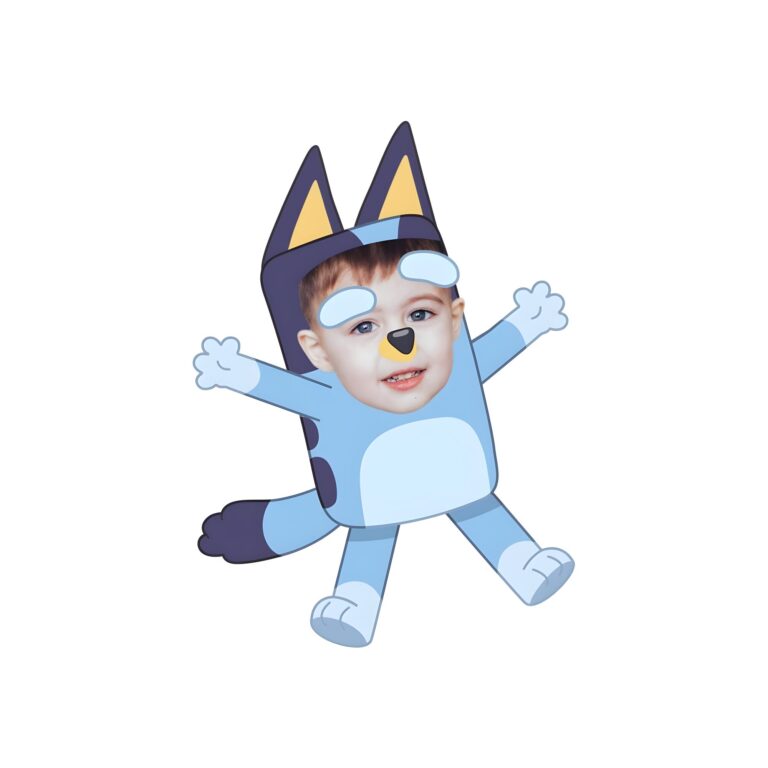Custom Blue Cartoon Dog Costume Character Face Cutout – Original Custom Blue Cartoon Dog Costume Character Face Cutout design preview