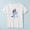 Custom Blue Cartoon Dog Costume Character Face Cutout – T-shirt Custom Blue Cartoon Dog Costume Character Face Cutout shown on a T-shirt mockup