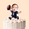 Custom Navy Number 1 Football Child Face Cutout – Cake Topper Custom Navy Number 1 Football Child Face Cutout shown on a cake topper mockup