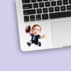 Custom Navy Number 1 Football Child Face Cutout – Sticker Custom Navy Number 1 Football Child Face Cutout shown on a sticker mockup