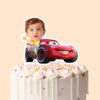 Custom Red Number 95 Race Car Rider Face Cutout – Cake Topper Custom Red Number 95 Race Car Rider Face Cutout shown on a cake topper mockup