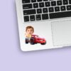 Custom Red Number 95 Race Car Rider Face Cutout – Sticker Custom Red Number 95 Race Car Rider Face Cutout shown on a sticker mockup
