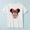 Custom Mouse-Ear Portrait with Polka-Dot Bow Face Cutout – T-shirt Custom Mouse-Ear Portrait with Polka-Dot Bow Face Cutout shown on a T-shirt mockup