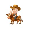 Custom Cowboy Riding a Cow Face Cutout – Original Custom Cowboy Riding a Cow Face Cutout design preview