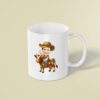 Custom Cowboy Riding a Cow Face Cutout – Mug Custom Cowboy Riding a Cow Face Cutout shown on a mug mockup