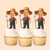 Custom Farmer Holding Red Plaid Shirt Face Cutout – Cupcake Topper Custom Farmer Holding Red Plaid Shirt Face Cutout shown on a cupcake topper mockup
