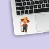 Custom Farmer Holding Red Plaid Shirt Face Cutout – Sticker Custom Farmer Holding Red Plaid Shirt Face Cutout shown on a sticker mockup