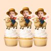 Custom Farmer Riding a Sheep Red Plaid Shirt Face Cutout – Cupcake Topper Custom Farmer Riding a Sheep Red Plaid Shirt Face Cutout shown on a cupcake topper mockup