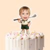Custom Golfer with Club Over Shoulder Face Cutout – Cake Topper Custom Golfer with Club Over Shoulder Face Cutout shown on a cake topper mockup