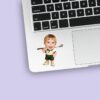 Custom Golfer with Club Over Shoulder Face Cutout – Sticker Custom Golfer with Club Over Shoulder Face Cutout shown on a sticker mockup