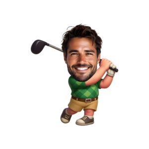 Custom Golfer Finishing Green Argyle Polo Face Cutout – Original Custom Golfer Finishing Green Argyle Polo Face Cutout design preview